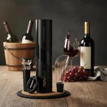 Abridor De Vinho Saca Rolhas Elétrico Automático Cor Preto