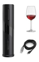 Abridor De Vinhos Saca Rolha Recarregável Usb Gourmet Preto Abridor De Vinhos Saca Rolha Recarregável Usb Gourmet Preto