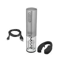 Abridor Garrafa de Vinho Eletrico Sacador de Rolha Inox Automatico Recarregavel Portatil Bivolt Black Decker W10 Gourmand Grifs