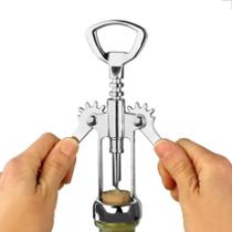Abridor Garrafa De Vinho Saca Rolhas Metal Inox Garçom Bar