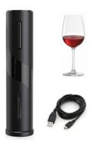 Abridor Garrafa De Vinhos Saca Rolha Elétrico Recarregável Usb Preto BR210704