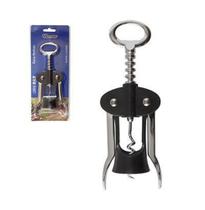 Abridor Garrafa / Saca Rolha De Metal Linha Bar 2 Em 1 Preto - Oem