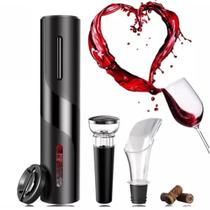 Abridor Vinho Automático A Bateria - Design Compacto Black - Eletric Wine Set