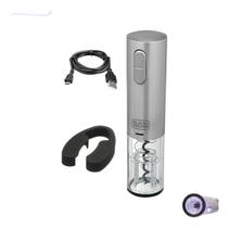 Abridor Vinho Elétrico Inox Recarregável Usb Saca Rolha Garrafa Black Decker W10 Bateria