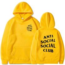 Abrigo Blusa de Frio Estampado Anti Social Club Moletom Várias Cores