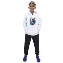 Abrigo de Moletom Canguru Com Capuz e Calça Comprida Infantil Conjunto de Frio Quentinho Inverno