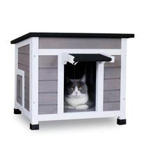 Abrigo Externo para Gatos Vadios - Casa para Gatos com 2 Portas para o Inverno