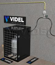 Abrigo para Segurança de Gás P/ 1 Botijão Porta de Tela - Preto