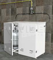 Abrigo para Segurança de Gás P/ 2 Botijão com Porta Furada - Área Externa