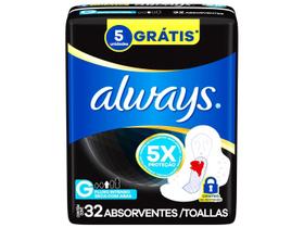 Absorv.always noturno seca c/ abas.32unid