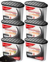 Absorvedor de umidade Vacplus, pacote com 6, 500 mL com carbono ativado