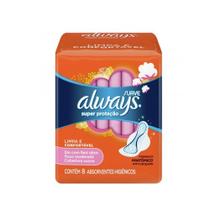 Absorvente Always Absorção Suave P, Com Abas, 8 Unidades