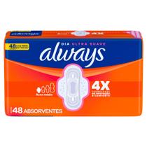 Absorvente Always Dia Ultra Suave Fluxo Médio com Abas 48 Unidades Leve Mais Por Menos Absorvente Always Dia Ultra Suave Fluxo Médio com Abas 48 Unidades Leve Mais Por Menos