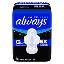 Absorvente Always Noite Seca Noturno com Abas 8 Unidades