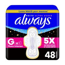Absorvente Always Noite Ultra Suave com Abas Fluxo Intenso 48 Unidades