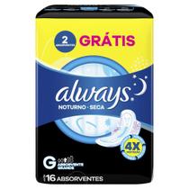 Absorvente Always Noites Tranquilas Cobertura Seca com Abas 28cm Leve 16 Pague 14