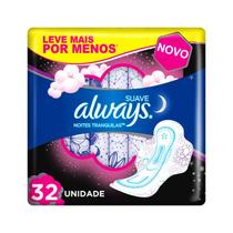 Absorvente Always Noites Tranquilas Suave com Abas 32 Unidades Leve mais Por menos Absorvente Always Noites Tranquilas Suave com Abas 32 Unidades Leve mais Por menos