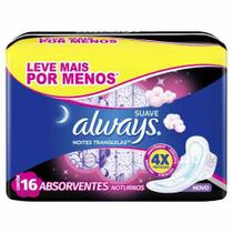 Absorvente always noites tranquilas suave com abas com 16 unidades