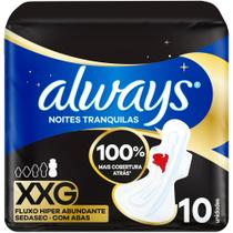 Absorvente Always Noites Tranquilas Suave com Abas Tamanho XXG 10 Unidades