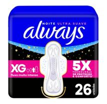 Absorvente always noites tranquilas suave xg c/abas c/26 und