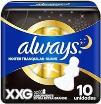 Absorvente Always Noites Tranquilas Suave XXG Com Abas 10 unidades