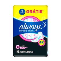 Absorvente Always Noturno Suave c/ Abas 28cm Leve 16 Pague 14