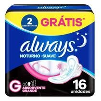 Absorvente Always Noturno Suave com Abas - 16 Unidades