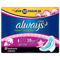 Absorvente Always Noturno Suave com Abas - Embalagem com 32 Unidades - Leve 32 Pague 28