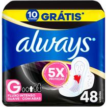 Absorvente Always Noturno Suave Tamanho G com Abas 48 Unidades
