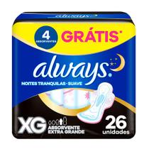 Absorvente Always Noturno Suave Xg Com 26 Unidades