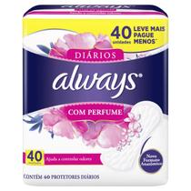 Absorvente Always Proteção Diário com Perfume com 40 Unidades