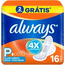 Absorvente Always Seca Tamanho P com Abas 16 Unidades