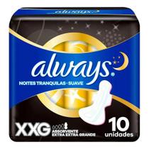 Absorvente Always Suave Noites Tranquilas Hiper Abas XXG C 10 Unidades
