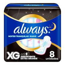Absorvente Always Suave Noturno XG com Abas 8 Unidades