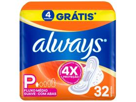Absorvente Always Suave P com Abas 32 unidades