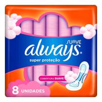 Absorvente Always Super Proteção Cobertura Suave Com Abas 8 Unidades
