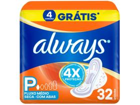 Absorvente Always Super Proteção Seca com Abas - 32 Unidades