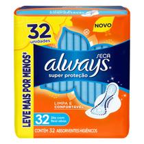 Absorvente Always Super Proteção Seca com abas 32 Unidades