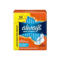 Absorvente Always Super Proteção Seca Com Abas - Embalagem com 32 Unidades