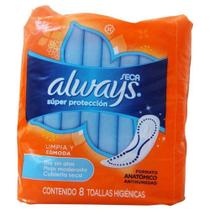 Absorvente Always Super Proteção seca, sem abas, 8 unidades - P&G