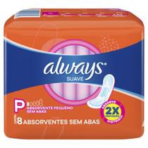 Absorvente Always Super Proteção Suave sem Abas - 8 unidades