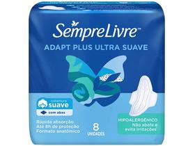 Absorvente Cobertura Plus Ultra Suave Com Abas Sempre Livre 8 Unidades