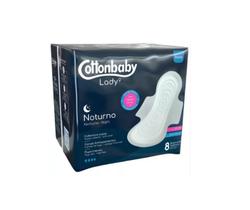 Absorvente com Abas Noturno com 8 unidades Lady Cottonbaby