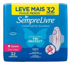 Absorvente Conforto Diurno Com Abas 32 Unidades Sempre Livre