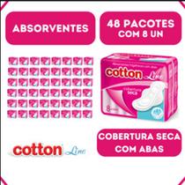 Absorvente Cotton Cobertura Seca - Com Aba - Kit 48 - 8 Un