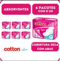Absorvente Cotton Cobertura Seca - Com Aba - Kit 6 - 8 Un Absorvente Cotton Cobertura Seca - Com Aba - Kit 6 - 8 Un