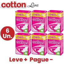 Absorvente Cotton Line Suave Com abas - Kit Com 6 Unidades Absorvente Cotton Line Suave Com abas - Kit Com 6 Unidades