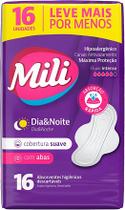 Absorvente Dia & Noite Cobertura Suave Com Abas Fluxo Intenso 16 UN Mili
