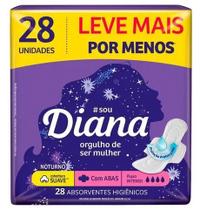 Absorvente Diana Noturno c/ Abas Cobertura Suave 28un