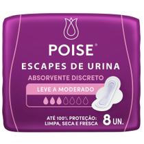 Absorvente Discreto Poise Escapes de Urina Leve e Moderado C/8 Absorvente Discreto Poise Escapes de Urina Leve e Moderado C/8